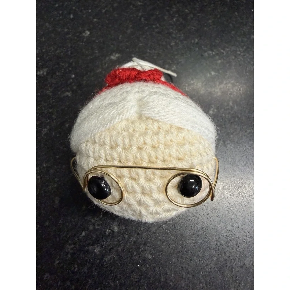Handmade crochet santa